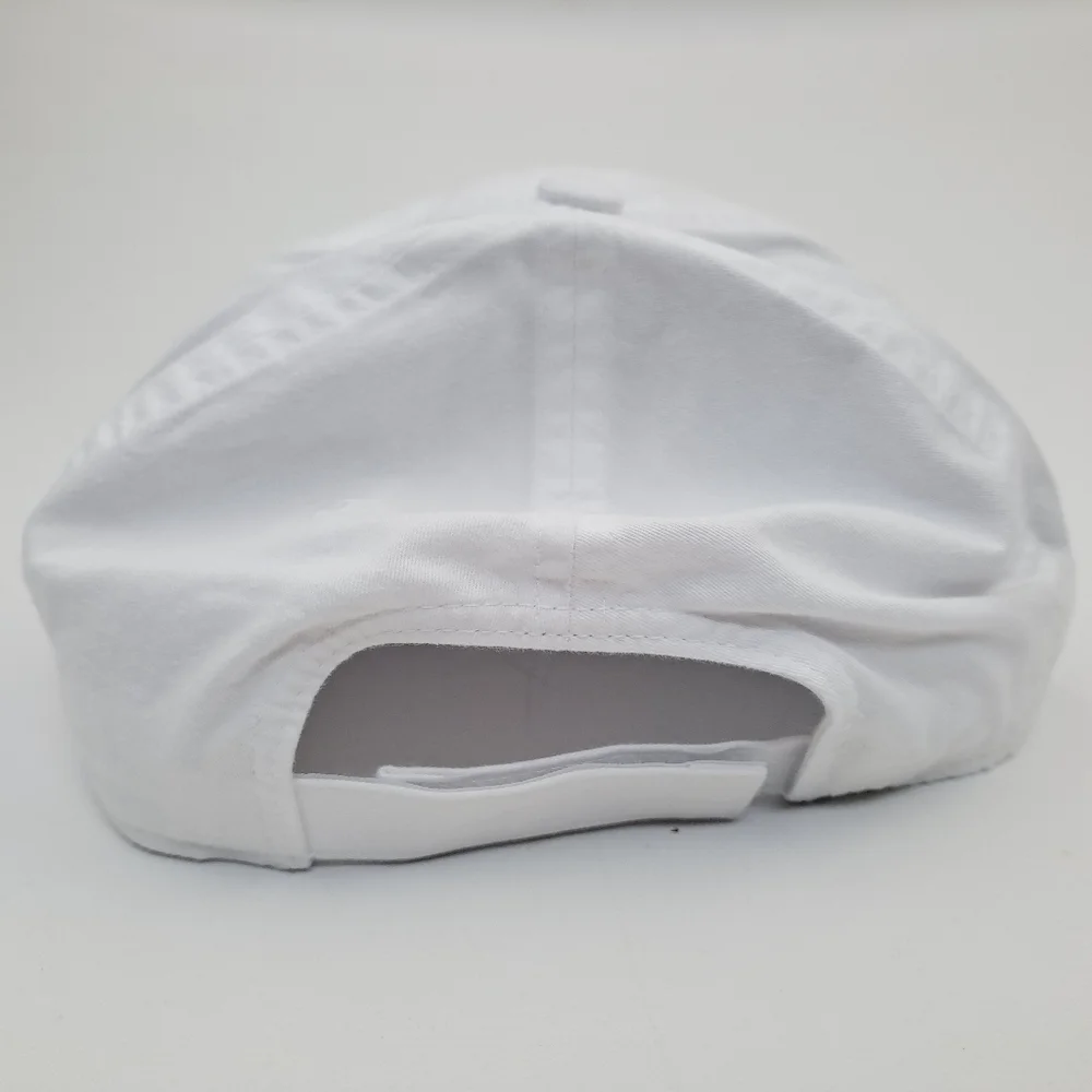 Breast Cancer Awareness Embroidered Hat Cap Relaxed Cotton White